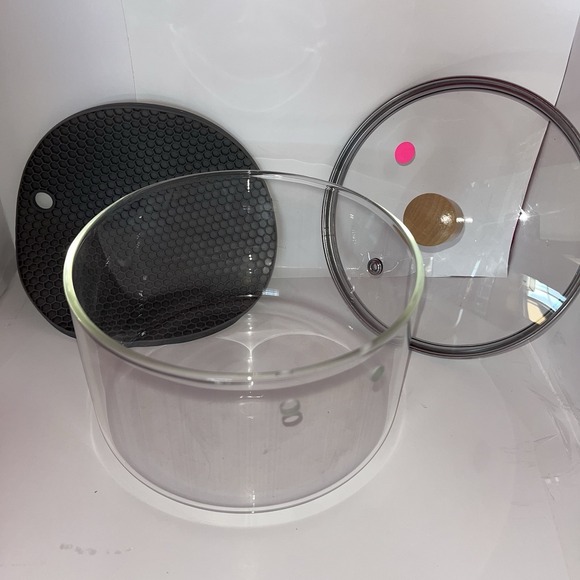 Glass Saucepan with Cover Stovetop Cooking Pot with Lid (Missing Pot Handle) New - Picture 4 of 5